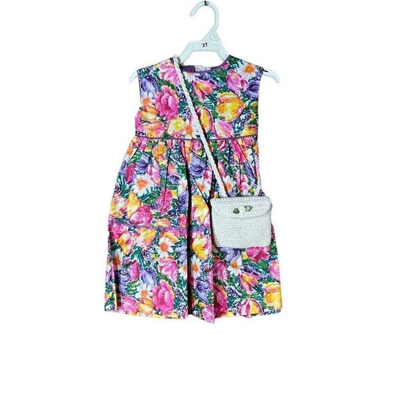 Vintage Sophist’s Regalia Flower Print Dress and Purse - Picture 1 of 9